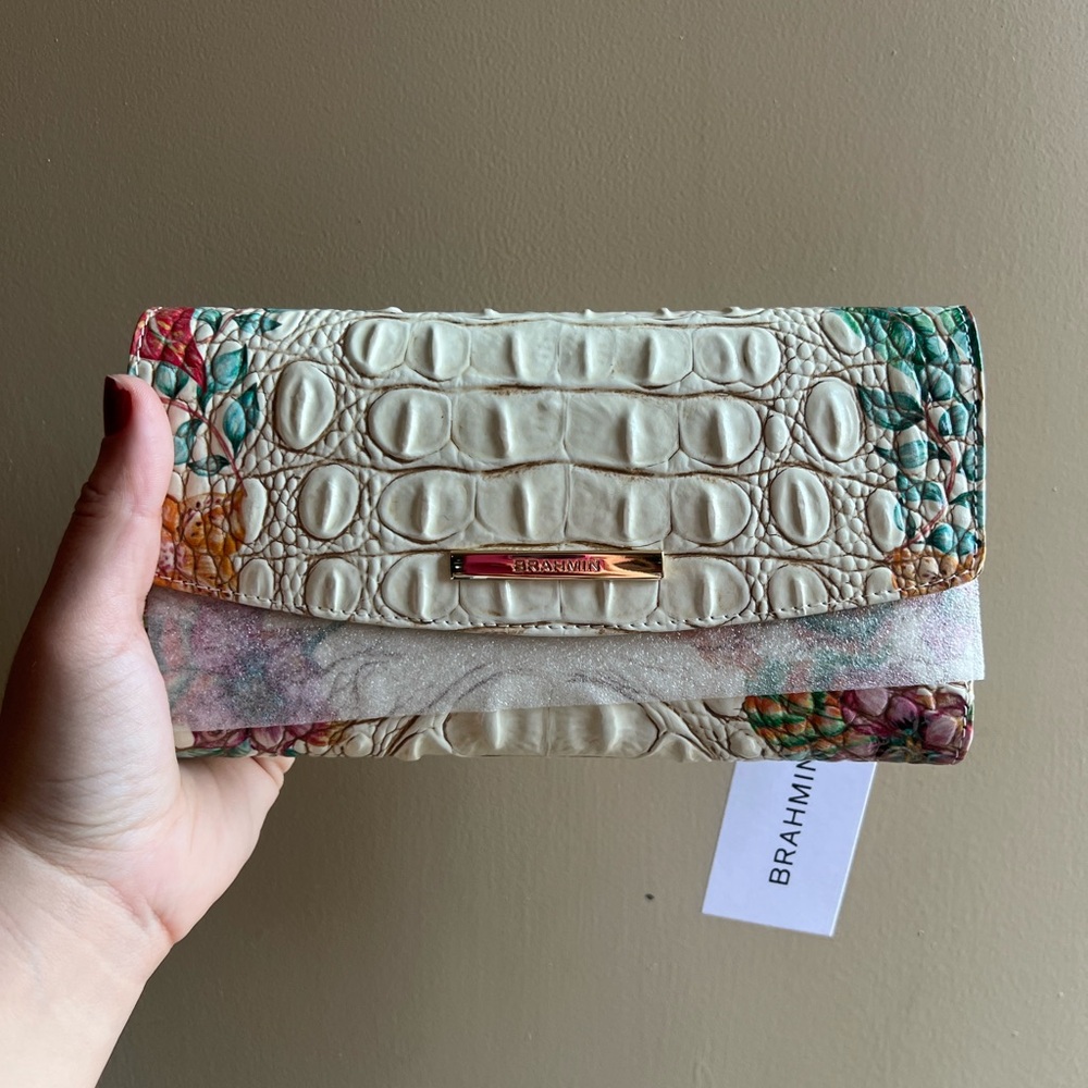 Brahmin Crocodile Embossed Checkbook Wallet NWT